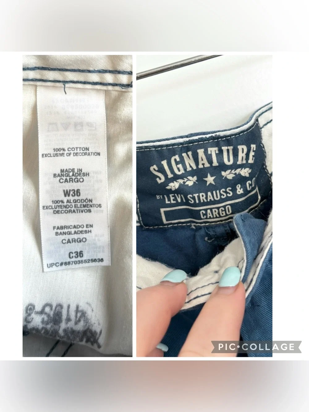 Levi’s Signature Cargo Shorts Men’s 36 Blue Utility Cotton 11” Inseam